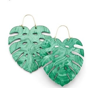 Tabitha Brown Limited Edition Green Plastic Palm Leaf Drop Earrings